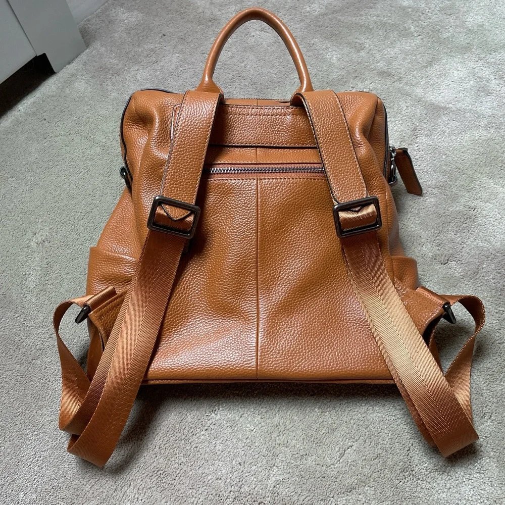 Brown Leather Backpack - Picture 2 of 4